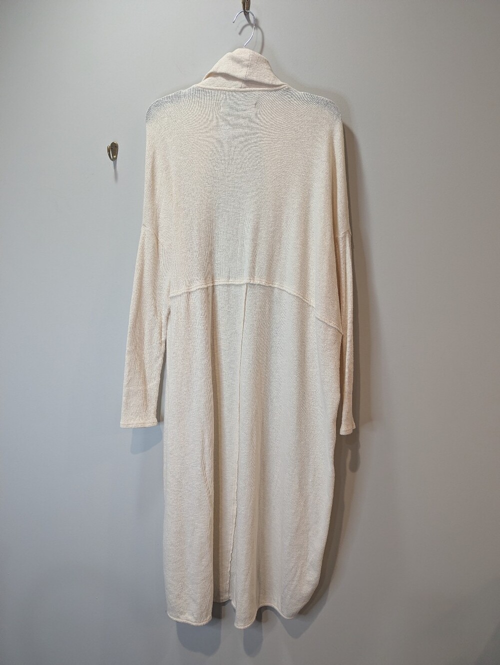 FP Beach Cuddle Up Cream Duster Cardigan Full Length Waterfall Shawl Neck - Picture 6 of 7